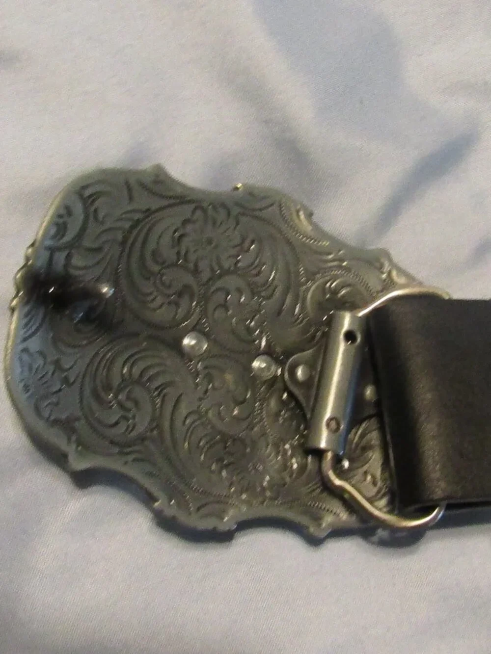 Texas LONGHORN SKULL Buckle & Belt Western Bronze Silver 2 Tone Cowgirl Cowboy
